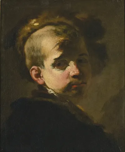 Portrait Of A Boy In A Fur Hat