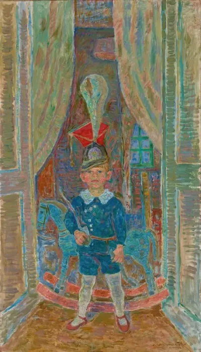 Portrait Of A Boy In The Uhlans Schako