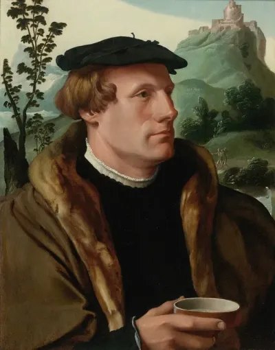 Portrait Of A Gentleman In A Fur Lined Cloak
