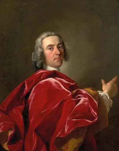 Portrait Of A Gentleman In A Red Velvet Cloak
