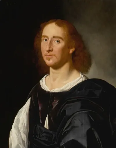 Portrait Of A Gentleman Wearing A Purple Doublet And A White Shirt