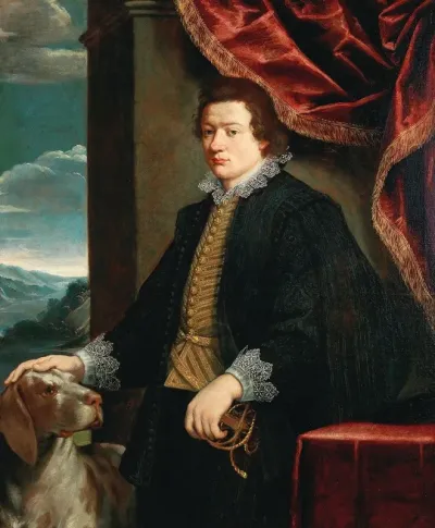 Portrait Of A Gentleman With His Dog