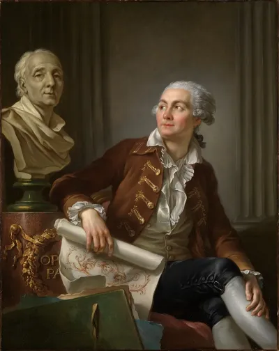 Portrait Of A Gentleman With The Bust Of Denis Diderot