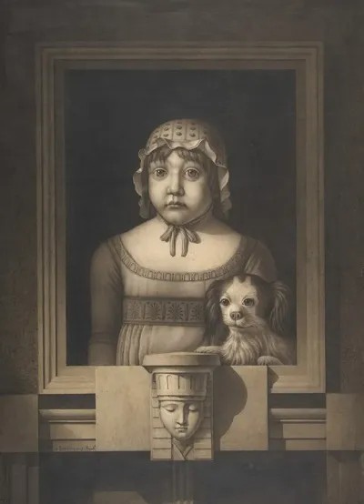 Portrait Of A Girl And Her Dog