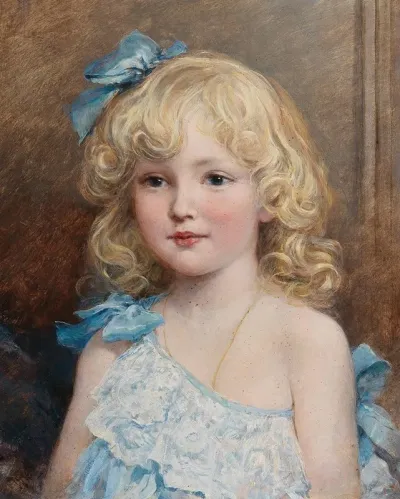 Portrait Of A Girl In A Blue Dress