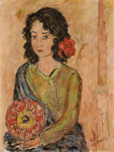 Portrait Of A Girl With A Fan