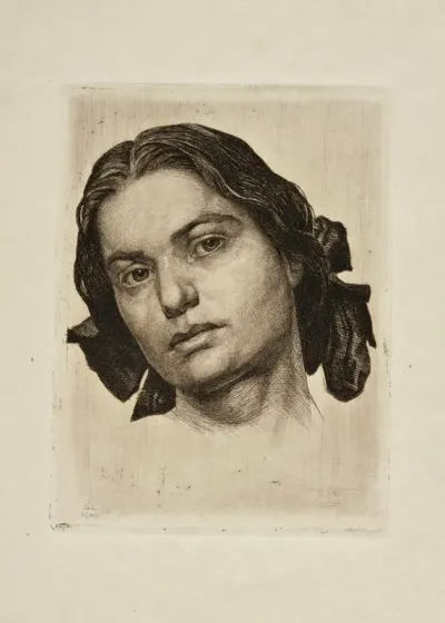 Portrait Of A Girl With A Ribbon In Her Hair
