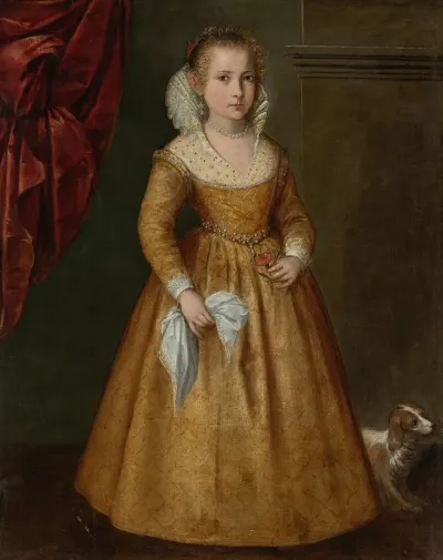 Portrait Of A Girl With Her Dog