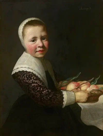 Portrait Of A Girl With Peaches