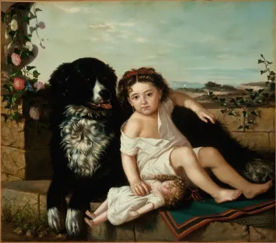 Portrait Of A Girl Wth Dog
