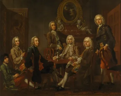 Portrait Of A Group Of Gentleman With The Artist