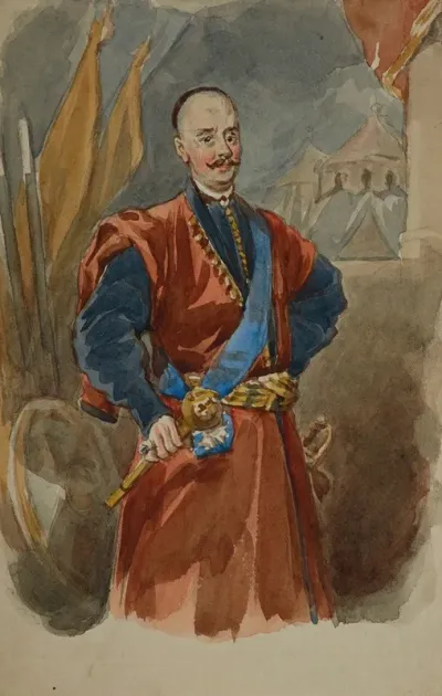 Portrait Of A Hetman From The Painting In Podhorce