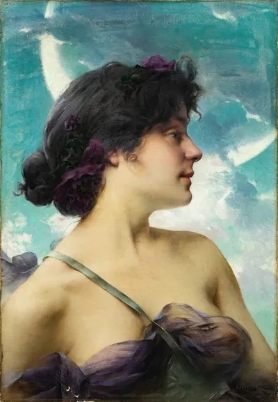 Portrait Of A Lady As Diana Also Called A Beauty In Violet