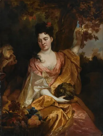Portrait Of A Lady As Pomona Beside Her Vertumnus