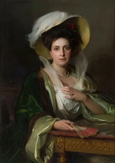 Portrait Of A Lady In A Large Hat