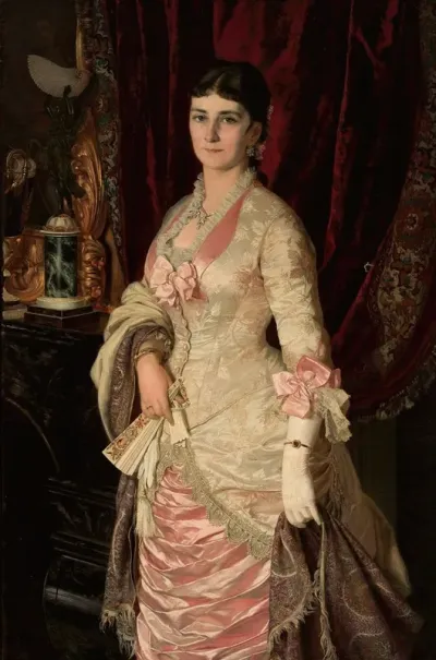 Portrait Of A Lady In A Satin Dress