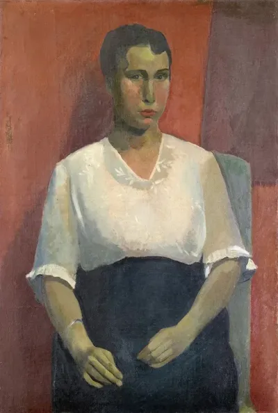Portrait Of A Lady In A White Blouse