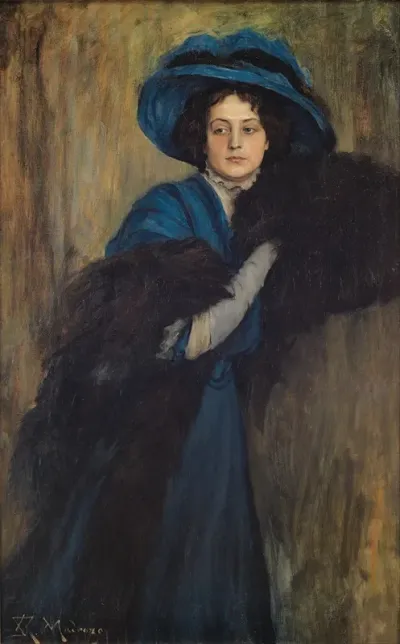 Portrait Of A Lady In Blue 2