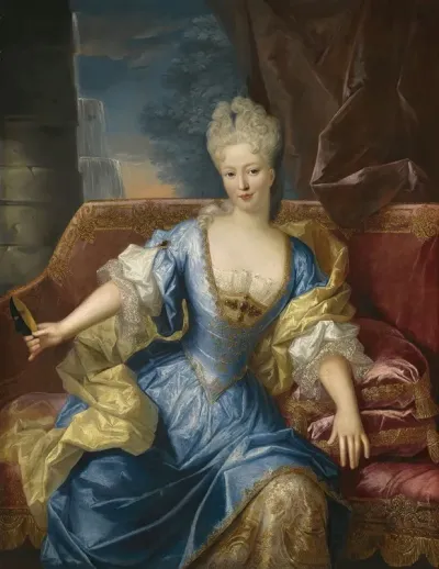 Portrait Of A Lady Seated On A Canape