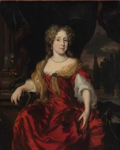 Portrait Of A Lady Wearing A Red Dress