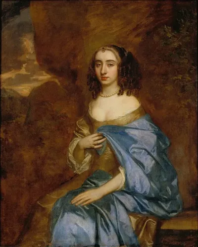 Portrait Of A Lady With A Blue Drape 2