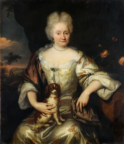Portrait Of A Lady With A Lap Dog