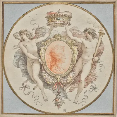 Portrait Of A Lady With An Elaborate Cartouche