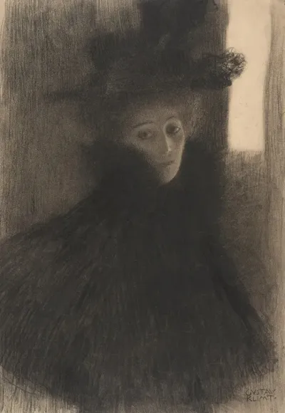 Portrait Of A Lady With Cape And Hat