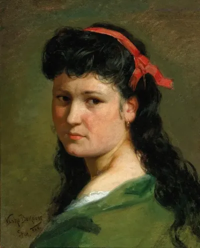Portrait Of A Lady With Red Hairband