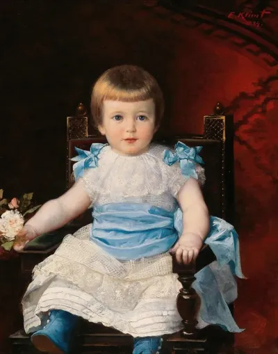 Portrait Of A Little Girl Sitting