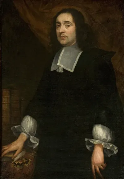 Portrait Of A Man At The Table Covered With A Carpet