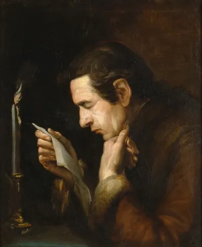 Portrait Of A Man By Candlelight