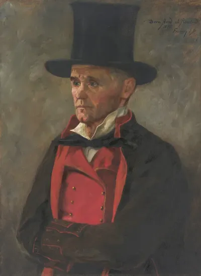 Portrait Of A Man From The Black Forest Wearing A Top Hat
