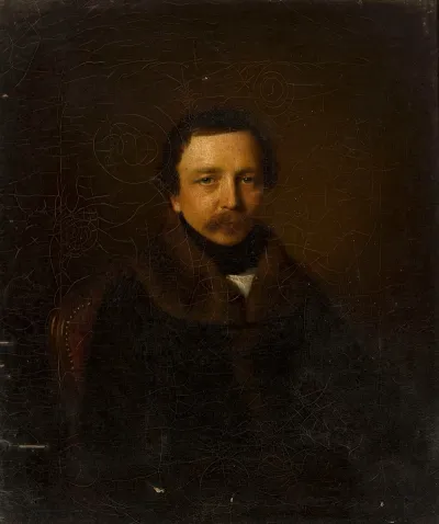Portrait Of A Man In A Coat With A Fur Collar