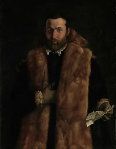 Portrait Of A Man In A Fur Trimmed Coat