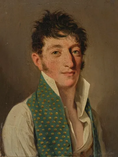 Portrait Of A Man In A Spotted Green Waistcoat