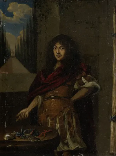 Portrait Of A Man In Antique Style Armour