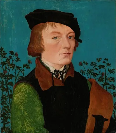 Portrait Of A Man In Front Of A Rose Hedge 2