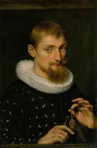 Portrait Of A Man Possibly An Architect Or Geographer