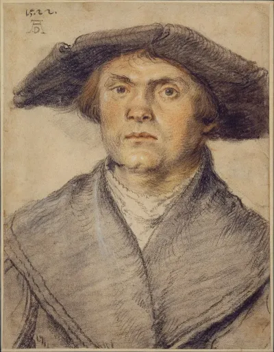 Portrait Of A Man Waering A Fur Lined Coat And Broad Rimmed Hat