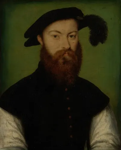 Portrait Of A Man With A Black Plumed Hat