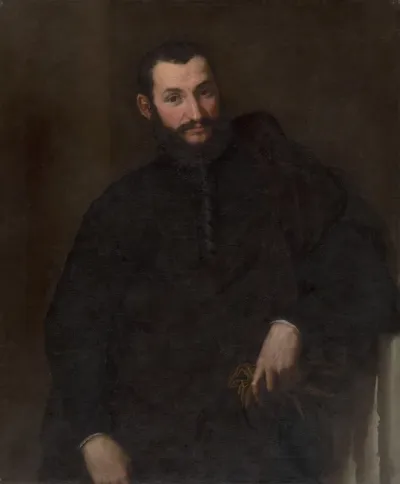 Portrait Of A Man With A Fragment Of Antique Column