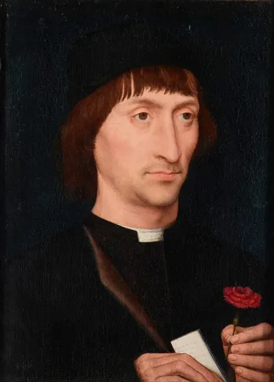 Portrait Of A Man With A Pink 2
