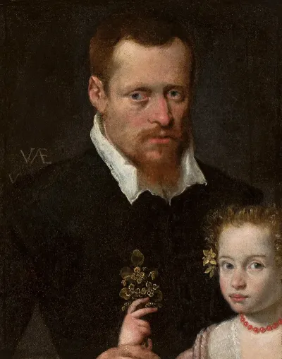 Portrait Of A Man With His Daughter