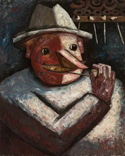 Portrait Of A Man With Pipes