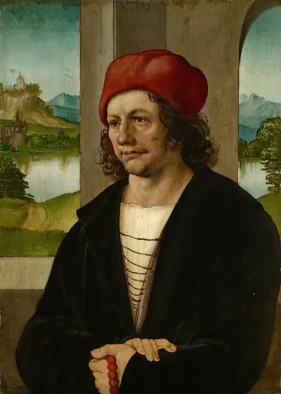 Portrait Of A Man With Red Cap