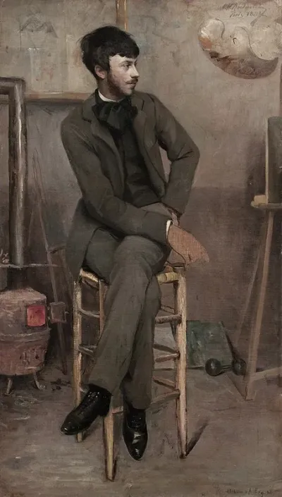 Portrait Of A Painter In A Parisian Studio