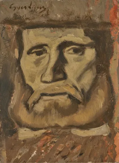 Portrait Of A Peasant Head Study For The Standing Peasant In The Painting Generationen The Family