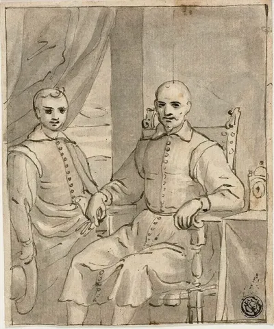 Portrait Of A Seated Ecclesiastic And A Standing Boy