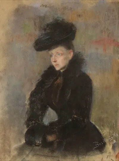 Portrait Of A Woman In A Black Hat
